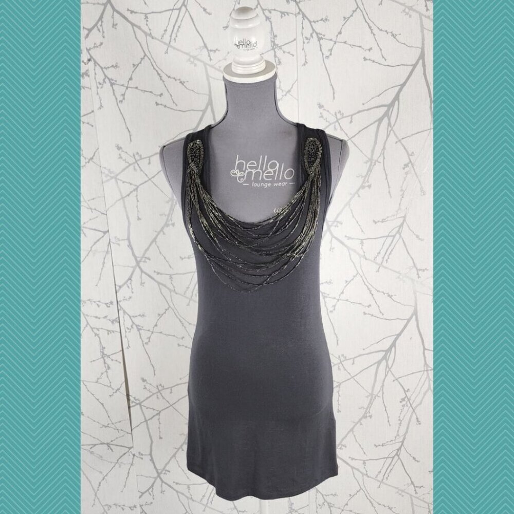 Le Chateau Beaded Necklace Scoop Neck Tank
